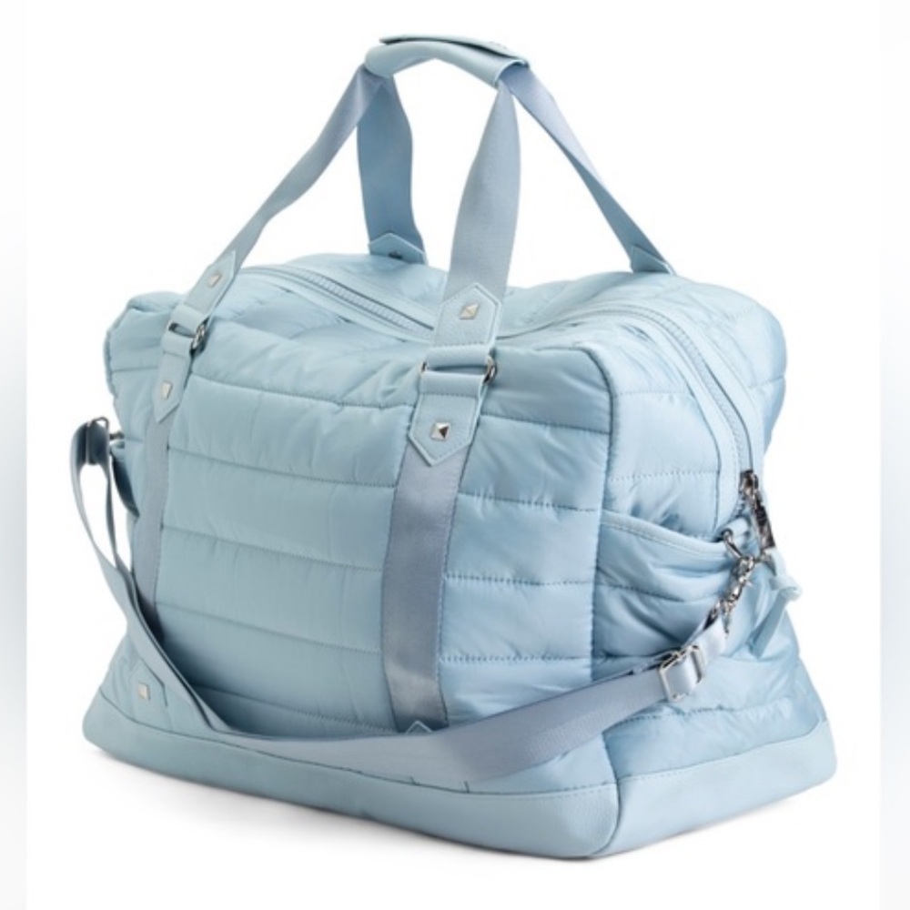 CYNTHIA ROWLEY Light Blue Nylon Channel Weekender